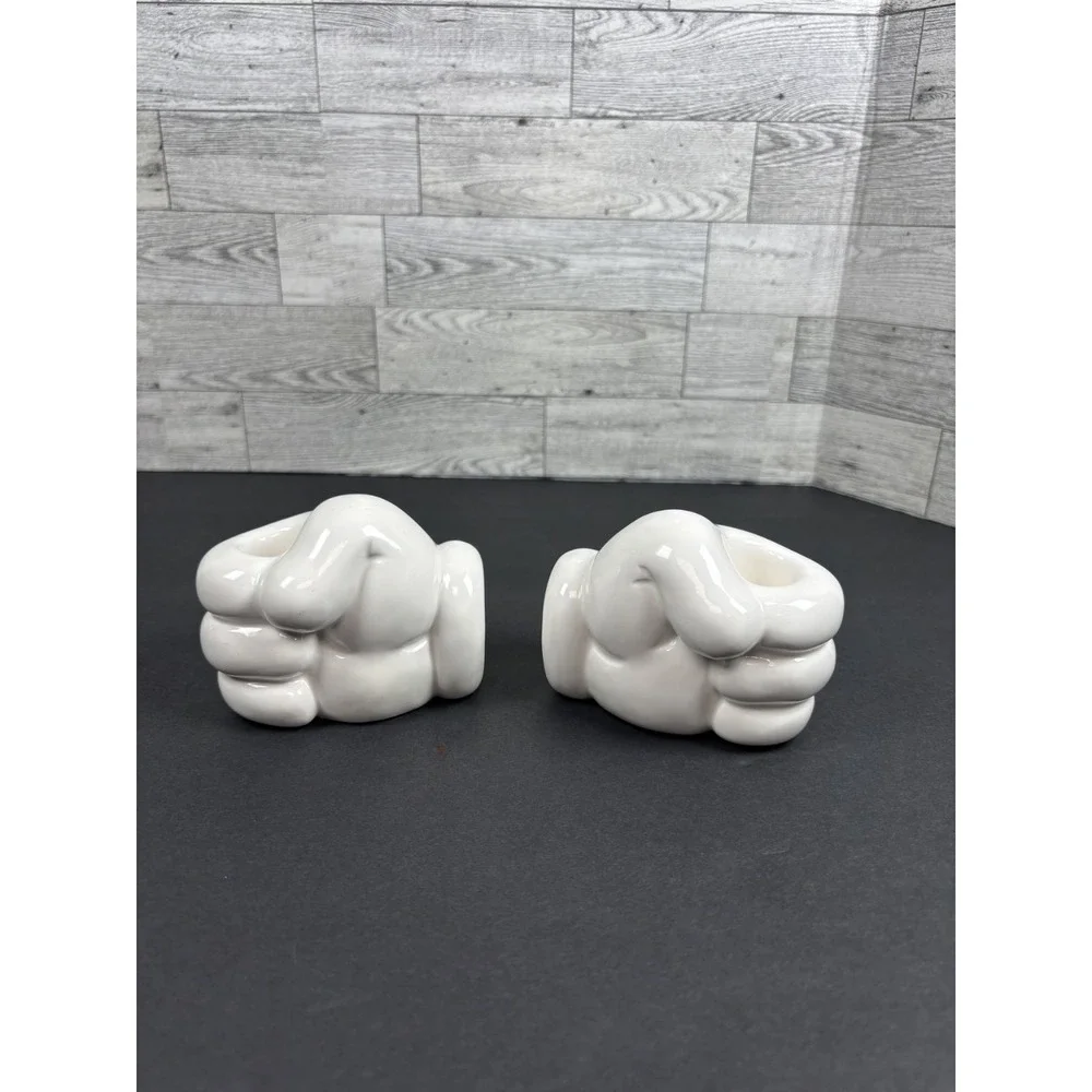 Disney Treasure Craft Mickey Glove Candle Holders‎ - Pair - Mickey Mouse